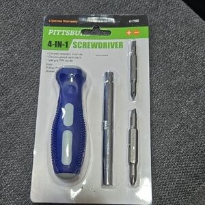 Pittsburgh 4-in-1 Screwdriver Set - Green and Black